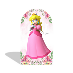 Mario Princess Cartoon Movie Happy Birthday Party Bogenhintergrund Abdeckung Peach Pilz Deko