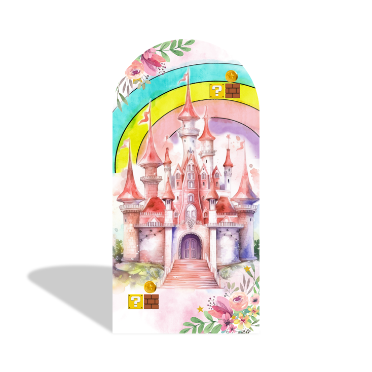 Mario Princess Cartoon Movie Happy Birthday Party Bogenhintergrund Abdeckung Peach Pilz Deko