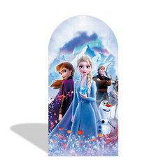 Frozen Schwestern Thema Happy Birthday Bogenhintergrund Wandbezug Lila Blau Party Deko