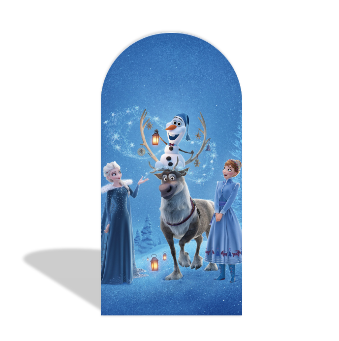 Frozen Schwestern Thema Happy Birthday Bogenhintergrund Wandbezug Lila Blau Party Deko