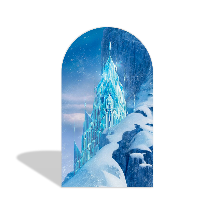 Frozen Schwestern Thema Happy Birthday Bogenhintergrund Wandbezug Lila Blau Party Deko