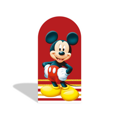 Minnie Mickey Cartoon Paar Geburtstagsparty Bogenhintergrund Abdeckung Klassisch Liebe Deko