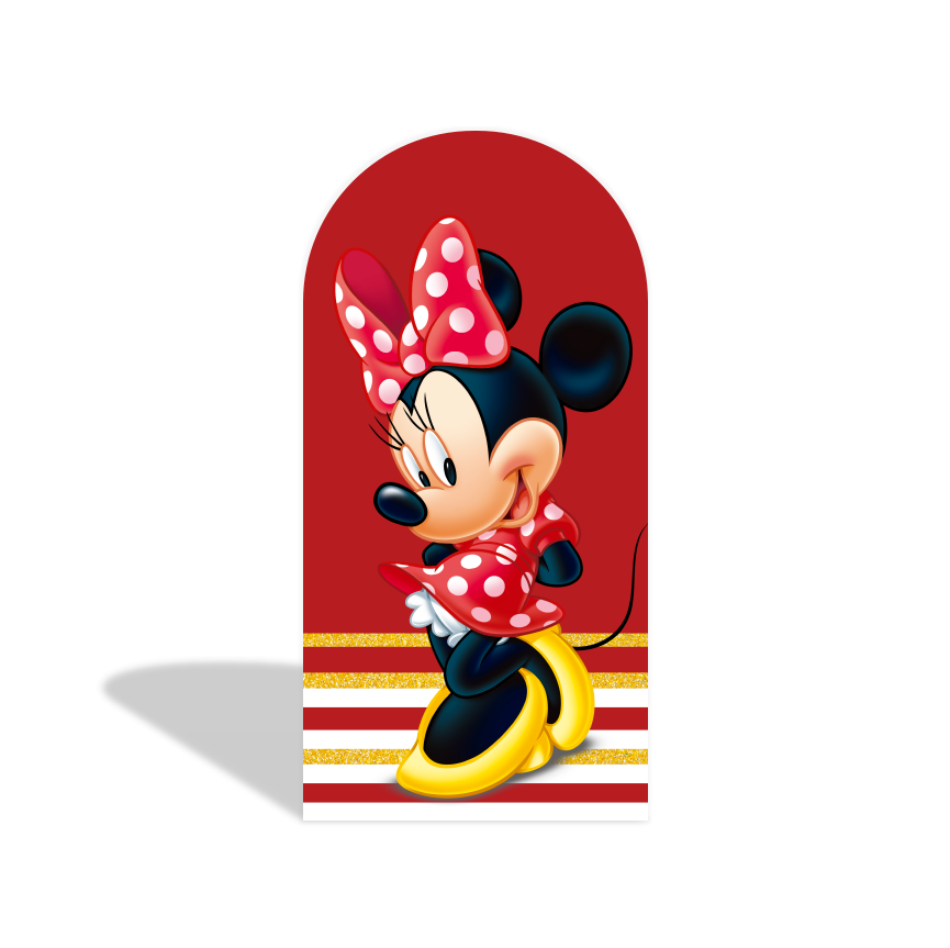 Minnie Mickey Cartoon Paar Geburtstagsparty Bogenhintergrund Abdeckung Klassisch Liebe Deko