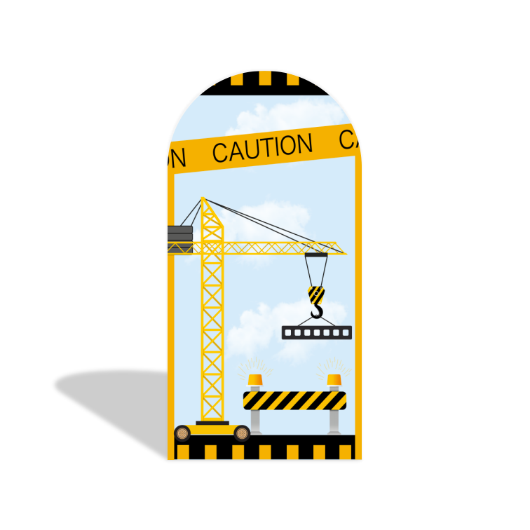 Construction Vehicles Theme Arch Backdrop Wall Cloth Cover Bogenhintergrund Baustelle Party Deko