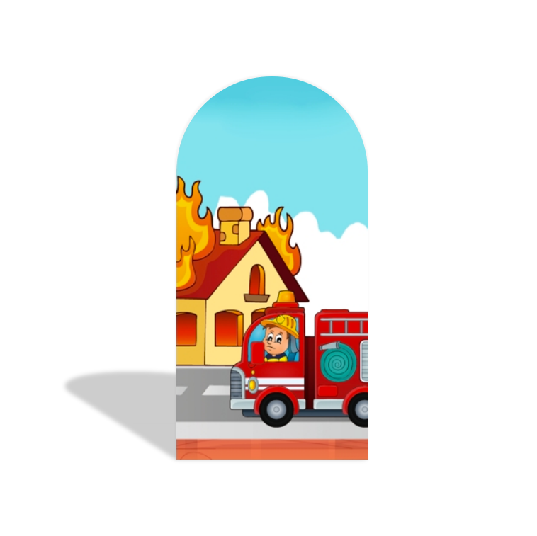 Fireman Firefighter Fire Truck Theme Bogenwand Abdeckung Feuerwehr Auto Held Jungen Party Deko