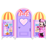 Pink Minnie Maus Thema Bogenhintergrund Abdeckung Rosa Schleife 1