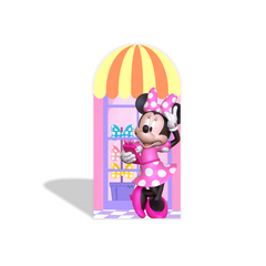 Pink Minnie Maus Thema Bogenhintergrund Abdeckung Rosa Schleife 1