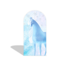 Frozen Anna & Elsa Thema Bogenhintergrund Abdeckung Eiskönigin Party Deko Winter Blau