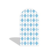 Light Blau Grid Hellblaues Gitter Muster Bogenwand Abdeckung Jungen Geburtstag Party Hintergrund