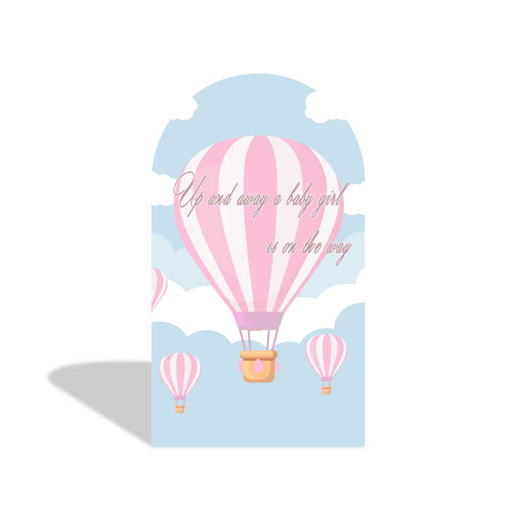 Pink Hot Air Balloon Arch Backdrop Wall Cloth Cover Bogenhintergrund Heißluftballon Babyparty