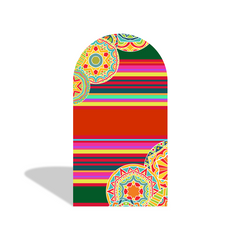 Mexican Fiesta Arch Backdrop Wall Cloth Cover Bogenwand Abdeckung Mexiko Blumen Bunt Party Deko