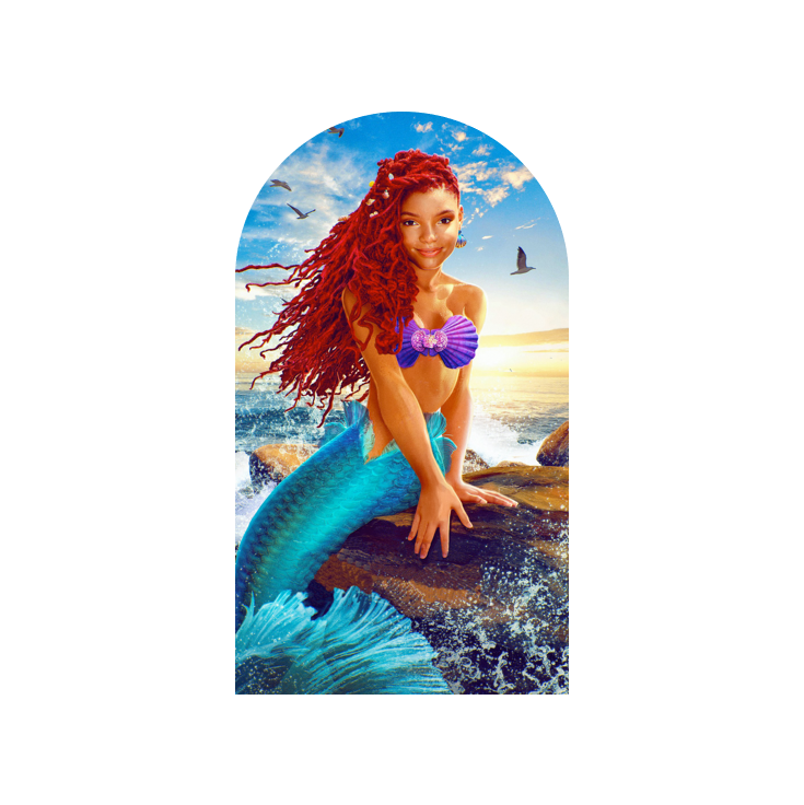 The Little Mermaid Meerjungfrau Arielle Happy Birthday Bogenhintergrund Abdeckung Ozean