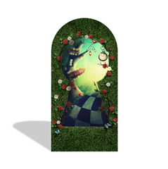 Alice In Wonderland Birthday Party Bogenhintergrund Abdeckung Wunderland Hutmacher Katze Deko