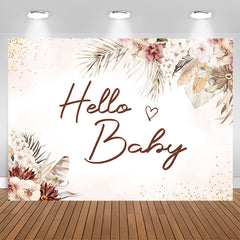 Boho Blumen Funkeln Hallo Babydusche Hintergrund