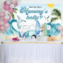 Mamas Bauch Strand Sommer Geschlecht Aufdecken Hintergrund