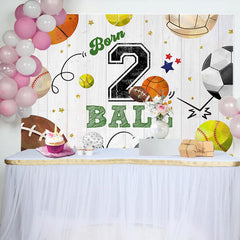 Retro Bälle Sport Holz Getreide 2 Geburtstag Hintergrund