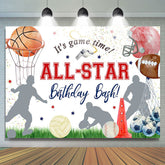 Sport Bälle Rasen Alle Stern Geburtstag Bash Hintergrund