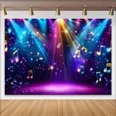 Lofaris Bunte Noten Bühnenlicht Tanz Fotohintergrund Disco Party Feier Deko