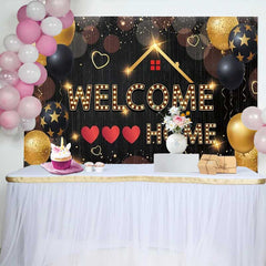 Lofaris Schwarz Gold Welcome Home Hintergrund Ballons Einweihungsparty Deko