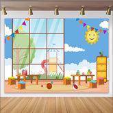 Lofaris Spielzimmer Spielplatz Szene Fotohintergrund Lachende Sonne Kindergeburtstag Babyparty