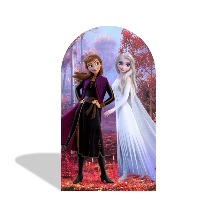 Frozen Anna Elsa Princess Birthday Party Chiara Bogenhintergrund Abdeckung Winter Eiskönigin Deko