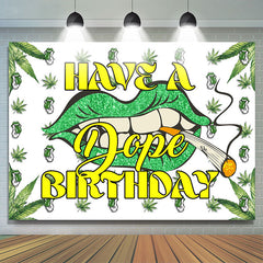 Grün Cannabis Lippe Haben A Aufputschmittel Geburtstag Hintergrund