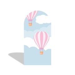Pink Hot Air Balloon Arch Backdrop Wall Cloth Cover Bogenhintergrund Heißluftballon Babyparty