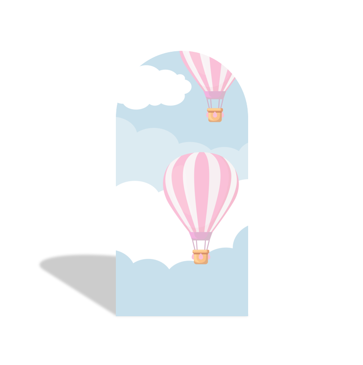 Pink Hot Air Balloon Arch Backdrop Wall Cloth Cover Bogenhintergrund Heißluftballon Babyparty