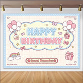 Lofaris Niedlicher Happy Birthday Hintergrund in Pastellfarben für Kinder, zauberhafte Kulisse für unvergessliche Partyfotos