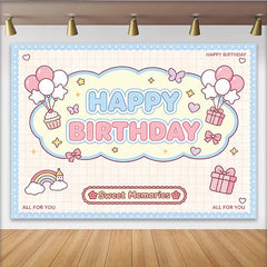 Lofaris Niedlicher Happy Birthday Hintergrund in Pastellfarben für Kinder, zauberhafte Kulisse für unvergessliche Partyfotos
