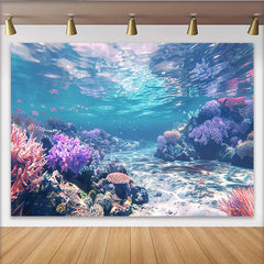 Lofaris Lebendiger Unterwasser-Fotohintergrund mit Korallenriff und Fischen, natürliche Meereswelt-Kulisse für Studiofotografie