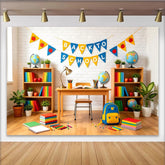 Lofaris Bunter Schulanfangshintergrund mit Back to School Banner und Büchern, fröhliche für Einschulungsfeier und Klassenzimmer