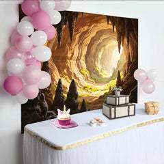Lofaris Mystischer Höhlenlandschaft Fotohintergrund mit Stalaktiten und Moos, natürliche Kulisse für Fotoshootings und Events