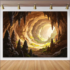 Lofaris Mystischer Höhlenlandschaft Fotohintergrund mit Stalaktiten und Moos, natürliche Kulisse für Fotoshootings und Events