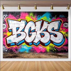 Lofaris Lebendiger Graffiti Fotohintergrund mit Neonfarben und urbanem Stil, dynamische Street-Art Kulisse für professionelle Fotoshootings