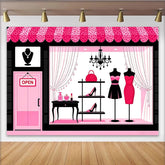 Lofaris Rosa-Schwarz Mode Fotohintergrund für elegante Fotoshootings, glamouröse Schaufenster-Kulisse für professionelle Studios
