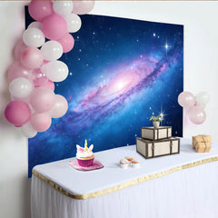 Lofaris Leuchtender Galaxie Hintergrund mit Sternen und Spiralnebel, kosmische Fotokulisse für Fotostudio und Eventdekoration