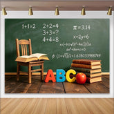 Lofaris Grüner Schultafel Hintergrund mit ABC Buchstaben und Büchern für Schulanfang, Vintage Fotowand für Lernzimmer und Fotostudio