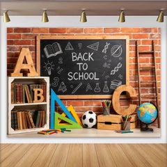 Lofaris Schulanfangshintergrund mit Tafel und Schulmaterialien für Einschulung, dekorative Fotokulisse für Klassenzimmer und Fotoshootings
