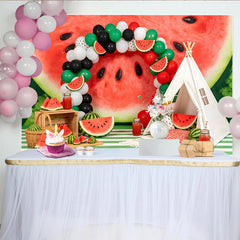 Lofaris Bunter Wassermelonen Fotohintergrund für Sommerparty Kinder, fröhliche Kulisse für Fotoshooting und Partydekoration