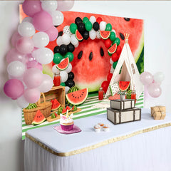 Lofaris Bunter Wassermelonen Fotohintergrund für Sommerparty Kinder, fröhliche Kulisse für Fotoshooting und Partydekoration