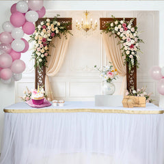 Lofaris Eleganter Hochzeitsfotohintergrund mit Rosen und Bögen, romantische Kulisse für Fotoshooting und Eventdekoration
