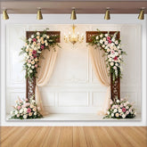Lofaris Eleganter Hochzeitsfotohintergrund mit Rosen und Bögen, romantische Kulisse für Fotoshooting und Eventdekoration