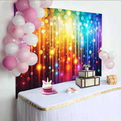 Lofaris Bunter Bokeh Fotohintergrund mit leuchtenden Regenbogenfarben, glitzernde Kulisse für Party und Fotostudio