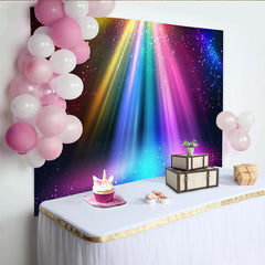 Lofaris Farbenfroher funkelnder Regenbogenlichteffekt Fotohintergrund, strahlende Party Kulisse für professionelle Fotoshootings
