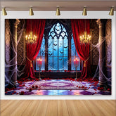 Lofaris Gruseliger Gothic Halloweenhintergrund mit Fledermäusen und Spinnweben, elegante Kulisse für gruselige Partys und Fotoshootings