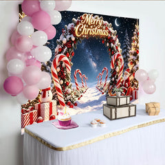 Lofaris Festlicher Weihnachtshintergrund mit Schnee Tannenbäumen und Lichterglanz, wunderschöne Kulisse für festliche Fotoshootings