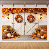 Lofaris Gemütlicher Herbsthintergrund mit bunten Blättern und Kürbissen, perfekte Kulisse für herbstliche Fotos und Dekorationen