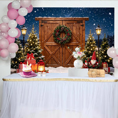 Lofaris Festlicher Weihnachts-Hintergrund mit Schnee und Tannenbäumen, perfekte Fotokulisse für gemütliche Winterfotografie