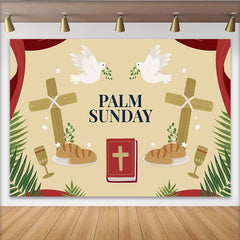 Lofaris Palmsonntag Feier Fotohintergrund Taube Kreuz Brot Religiöse Party Deko